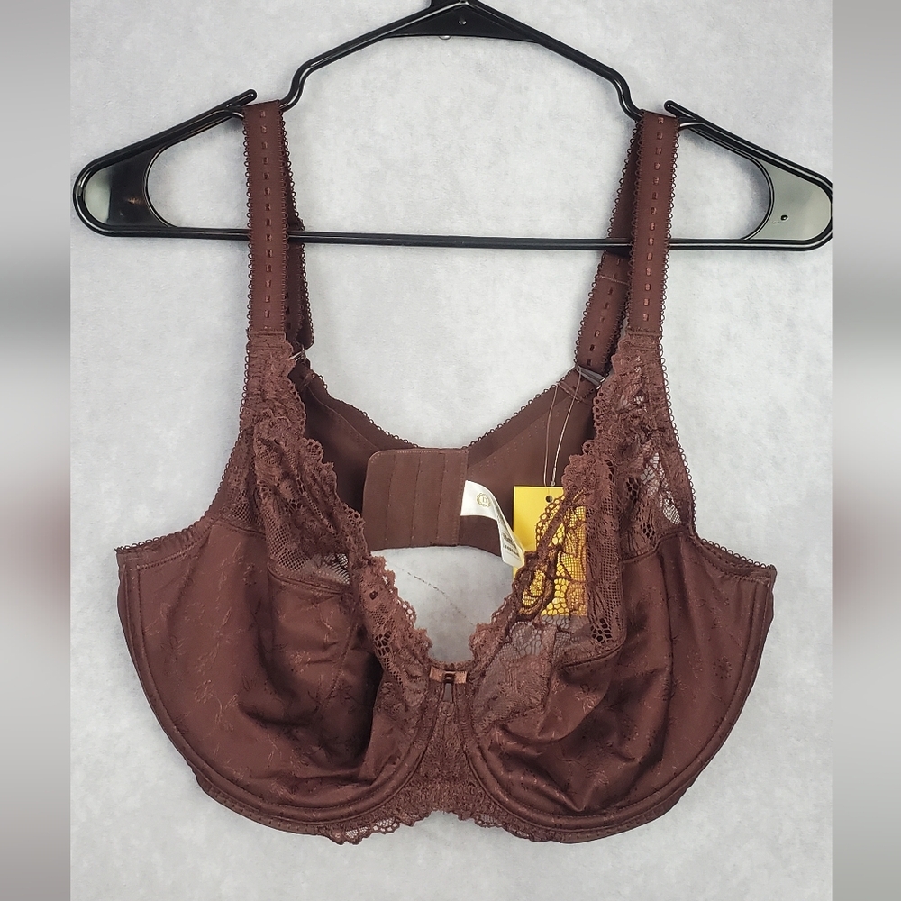 Delimira Balconette‎ Bra  Lace Not Padded Underwire Minimizer Hazelnut Size 42DD